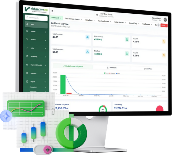 Kishancare ERP dashboard